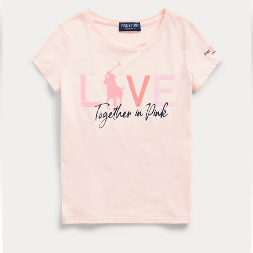 PINK PONY Ralph Lauren Love Kids Tee special edition - Light Pink